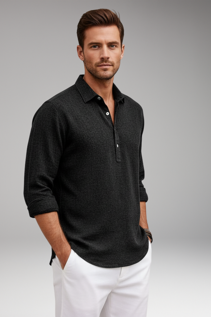 Tommy Men’s Shirt with Straight Fit and Classic Collar