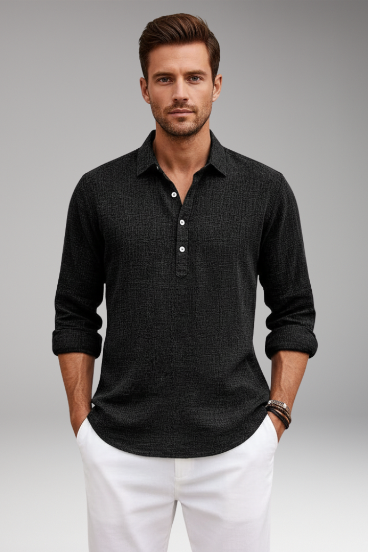 Tommy Men’s Shirt with Straight Fit and Classic Collar