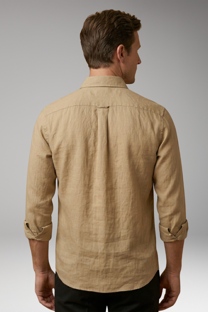 Men's Shirt with Structured Collar and Long Sleeves