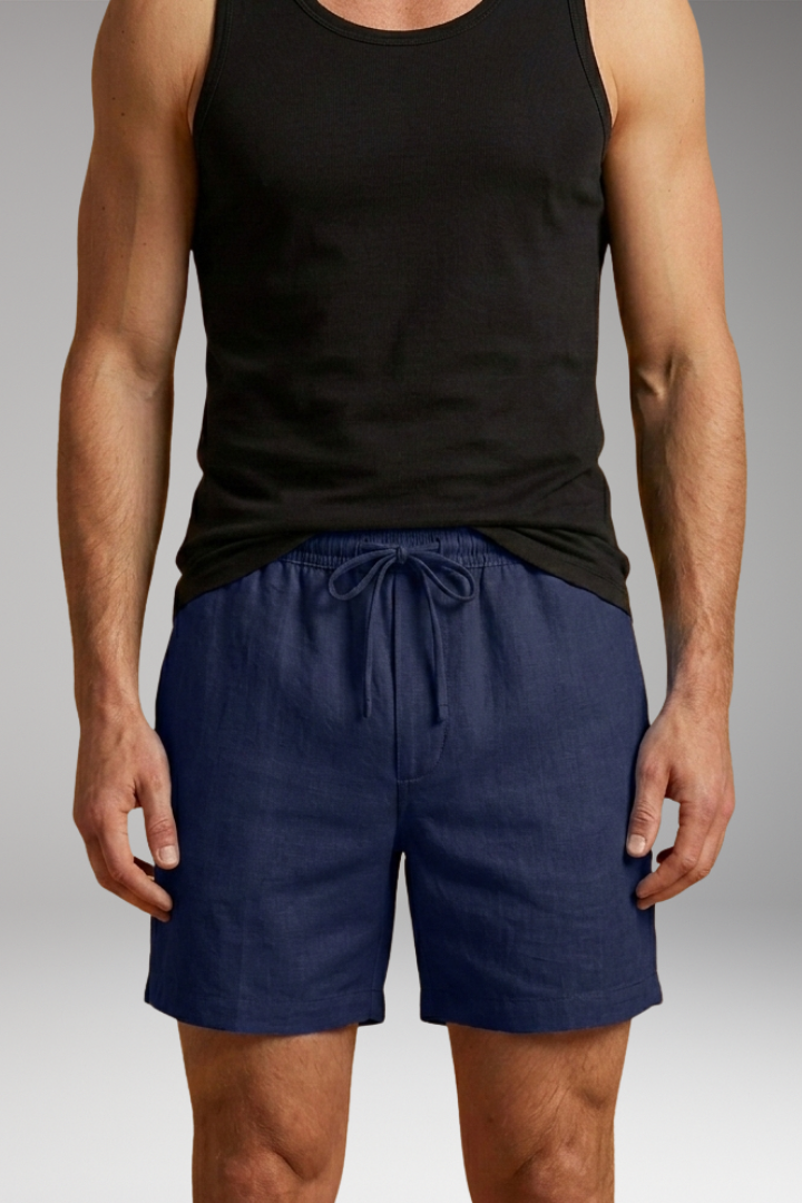 Men's Short-Length Swim Shorts with Drawstring Waistband
