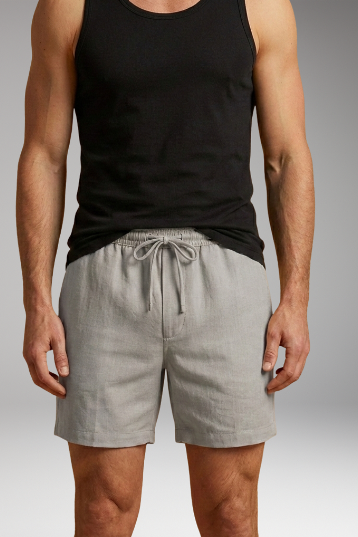 Men's Short-Length Swim Shorts with Drawstring Waistband