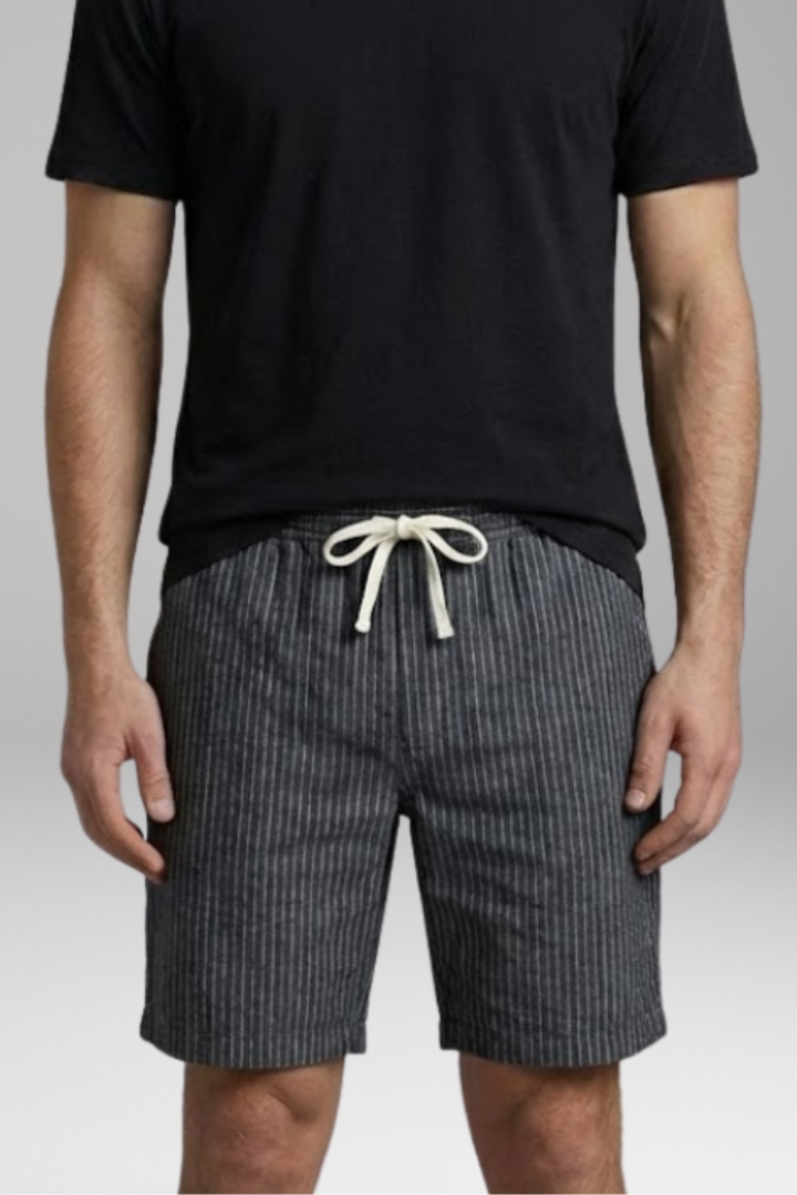 Men's Shorts with Elastic Waistband and Adjustable Drawstring