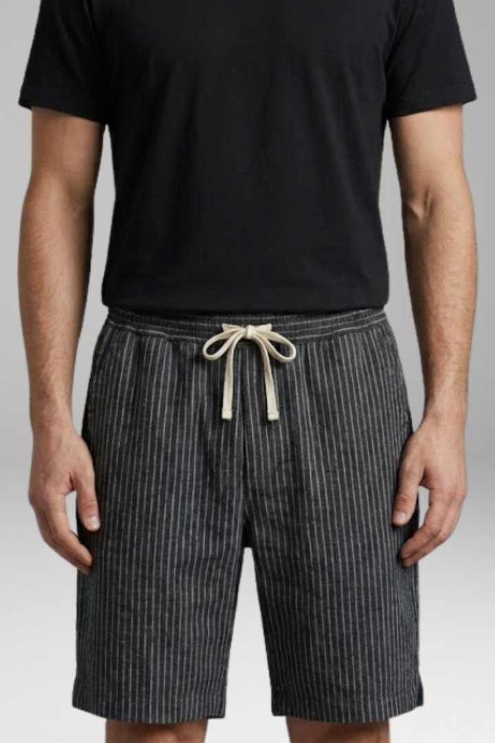 Men's Shorts with Elastic Waistband and Adjustable Drawstring
