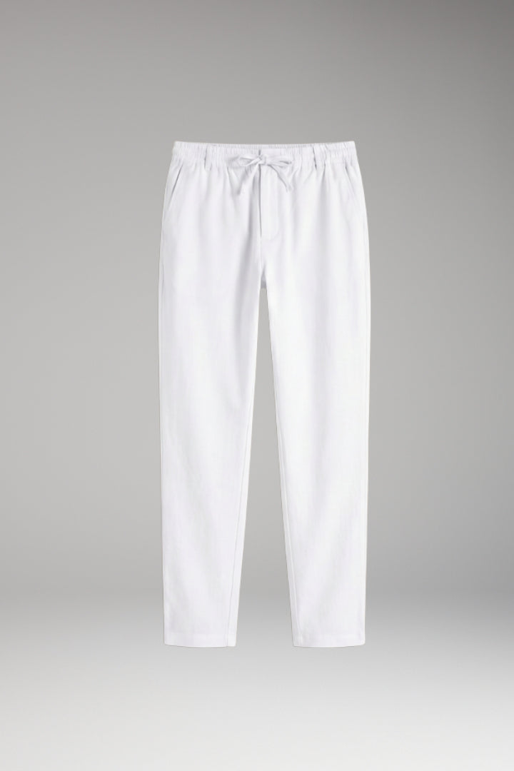 Men's Slim-Fit Casual Trousers with Adjustable Drawstring and Pockets