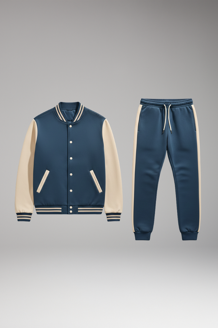 Men's Sports Suit with Bomber Jacket and Jogging Pants