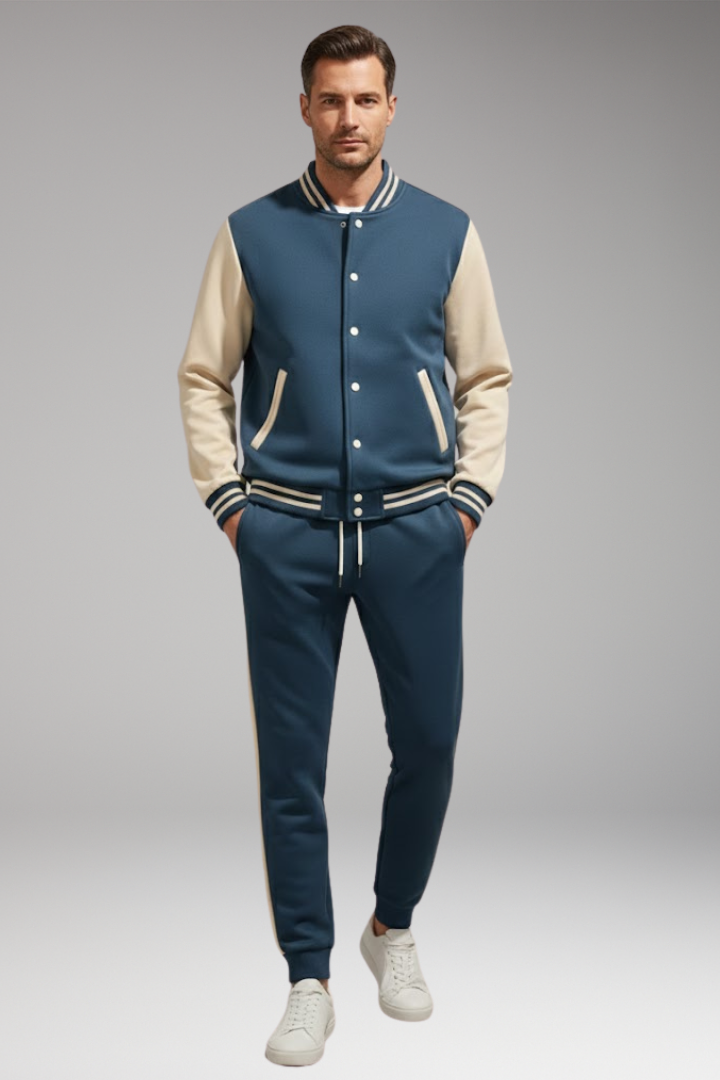 Men's Sports Suit with Bomber Jacket and Jogging Pants