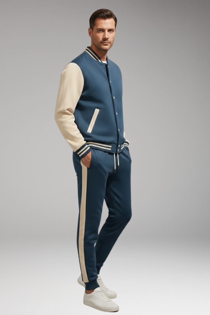 Men's Sports Suit with Bomber Jacket and Jogging Pants