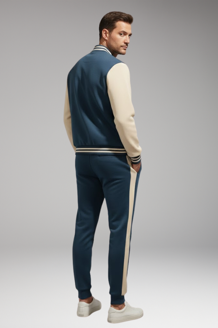 Men's Sports Suit with Bomber Jacket and Jogging Pants