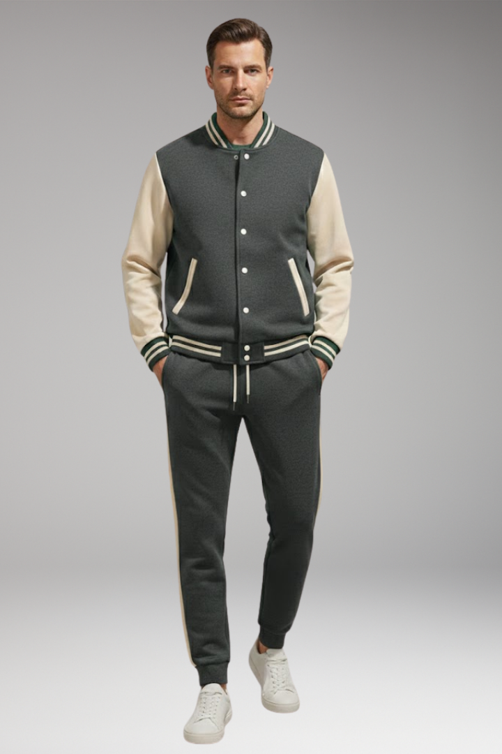 Men's Sports Suit with Bomber Jacket and Jogging Pants