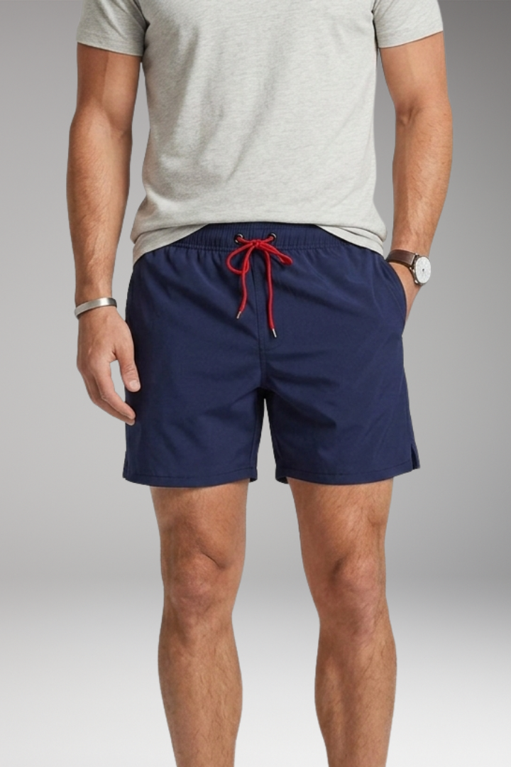 Men's Stretch Shorts with Drawstring Waistband and Side Pockets