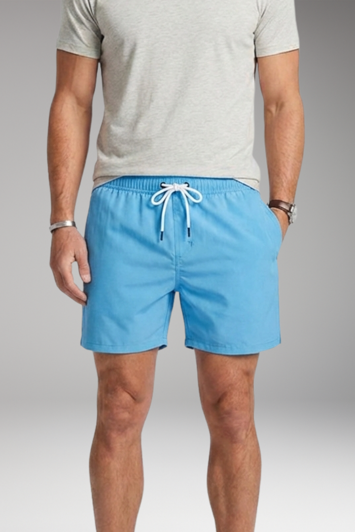Men's Stretch Shorts with Drawstring Waistband and Side Pockets