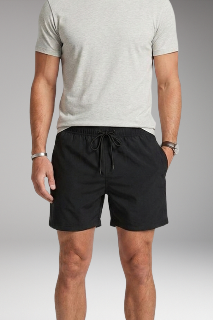 Men's Stretch Shorts with Drawstring Waistband and Side Pockets