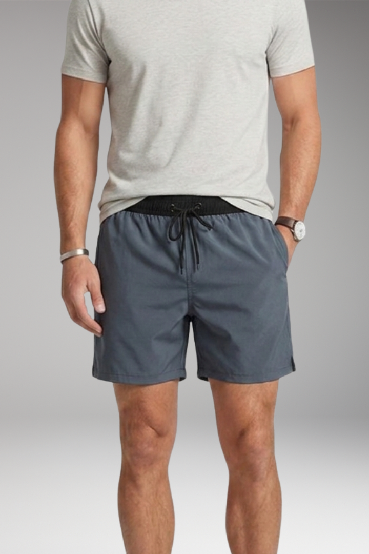 Men's Stretch Shorts with Drawstring Waistband and Side Pockets