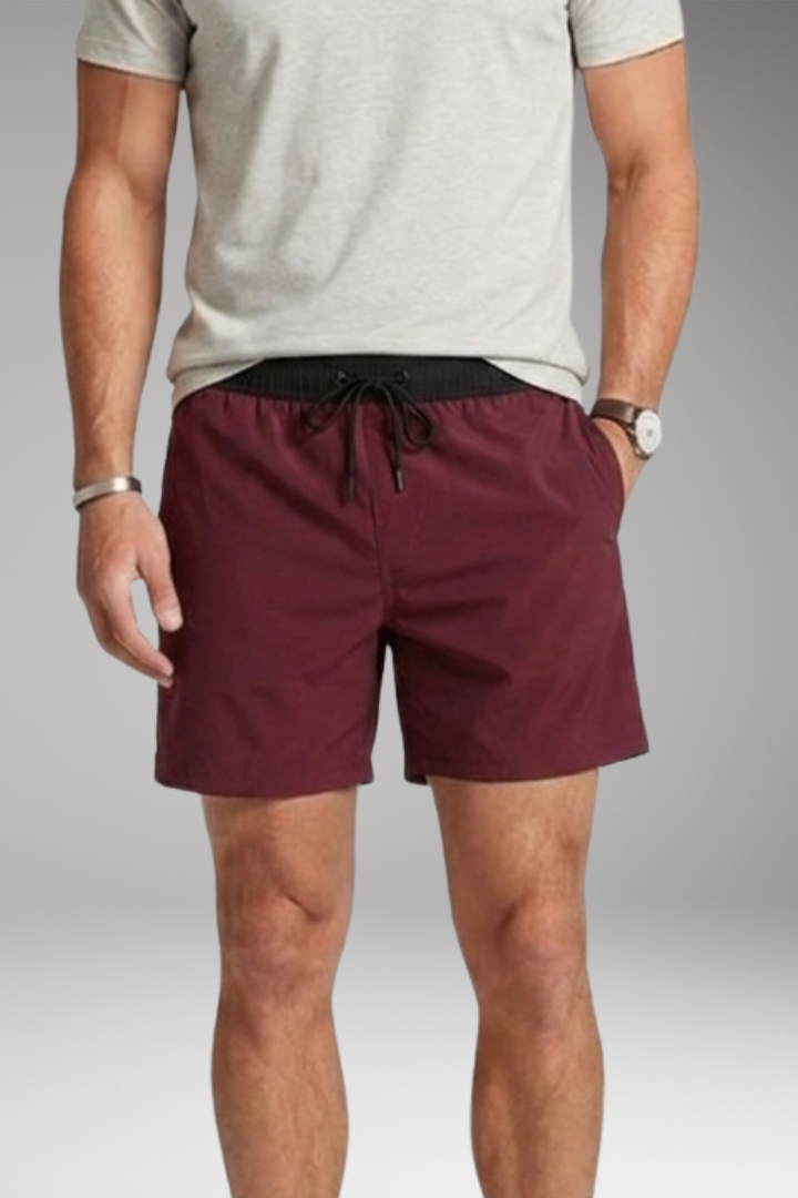 Men's Stretch Shorts with Drawstring Waistband and Side Pockets