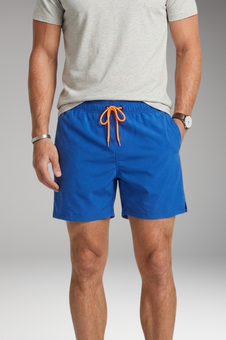 Men's Stretch Shorts with Drawstring Waistband and Side Pockets