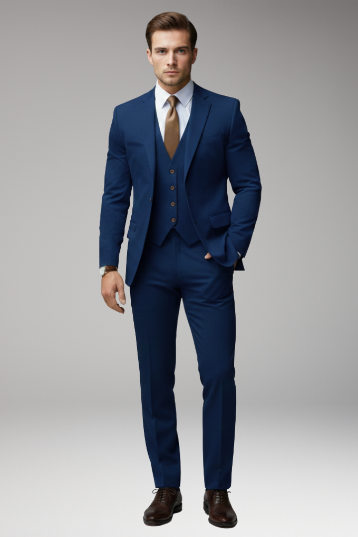Men’s Suit Set with Blazer Vest and Trousers