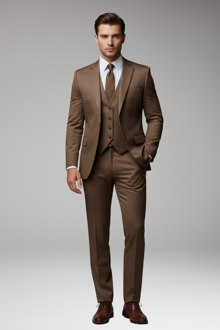 Men’s Suit Set with Blazer Vest and Trousers