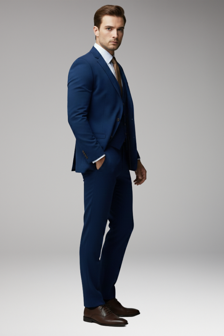 Men’s Suit Set with Blazer Vest and Trousers