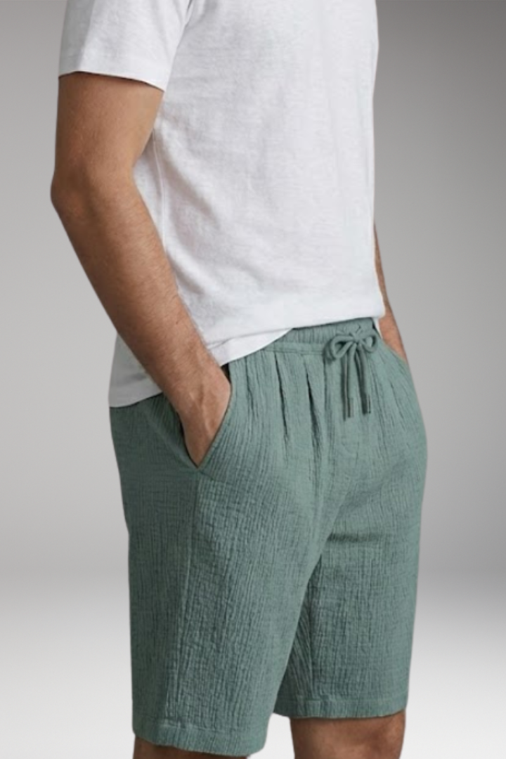 Men's Summer Shorts with Drawstring Waistband and Side Pockets