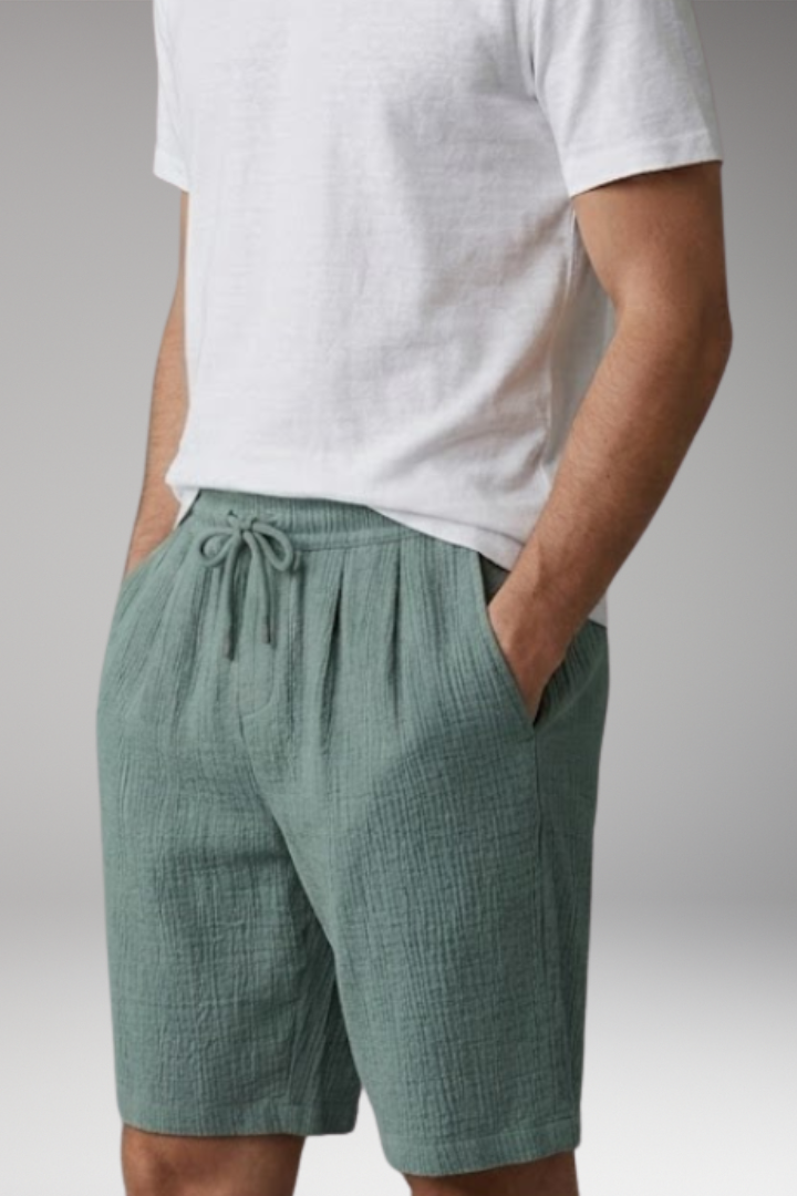 Men's Summer Shorts with Drawstring Waistband and Side Pockets