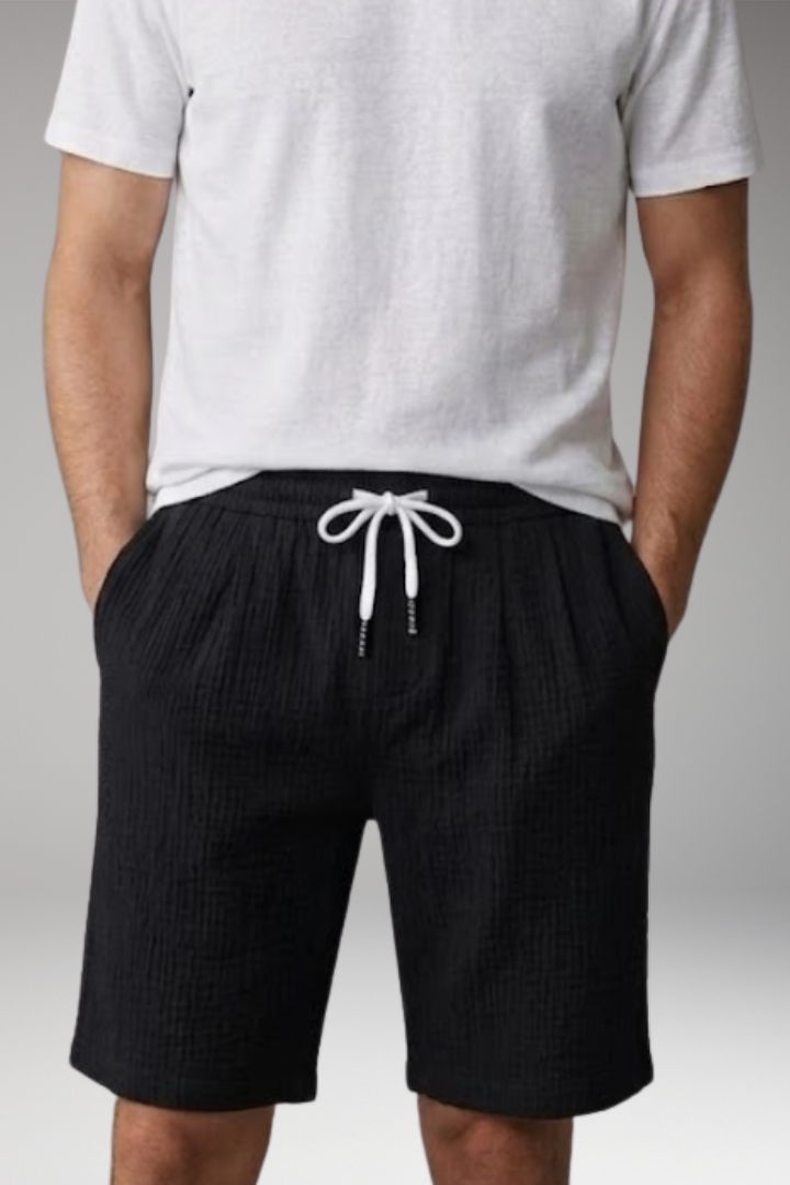 Men's Summer Shorts with Drawstring Waistband and Side Pockets