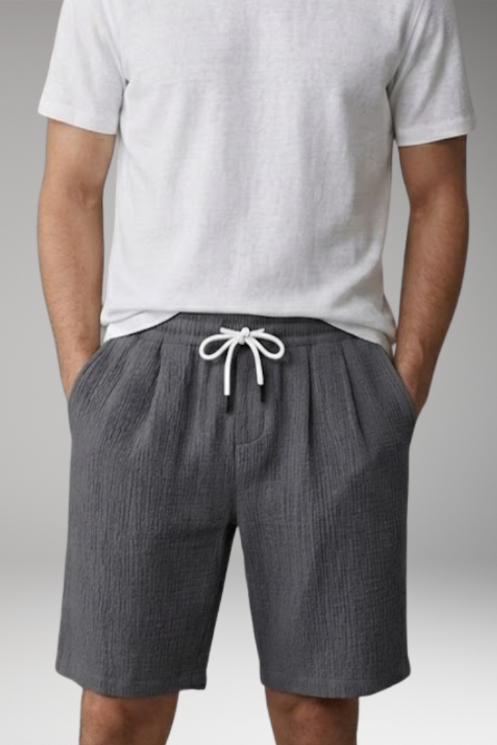 Men's Summer Shorts with Drawstring Waistband and Side Pockets