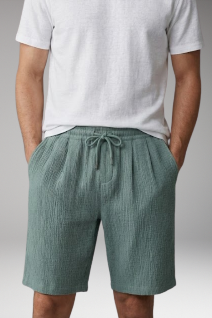 Men's Summer Shorts with Drawstring Waistband and Side Pockets
