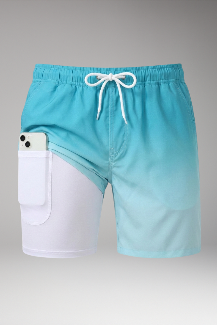Men's Summer Shorts with Drawstring Waistband and Vibrant Printed Design