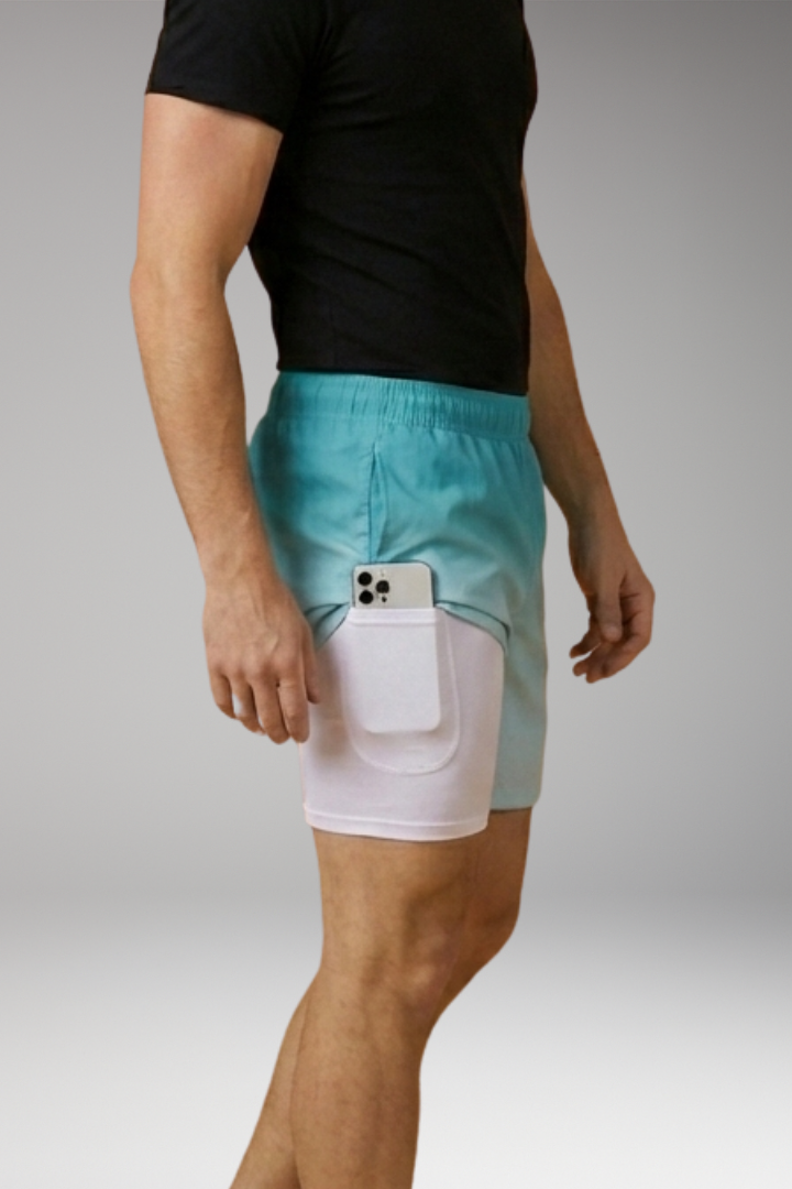 Men's Summer Shorts with Drawstring Waistband and Vibrant Printed Design