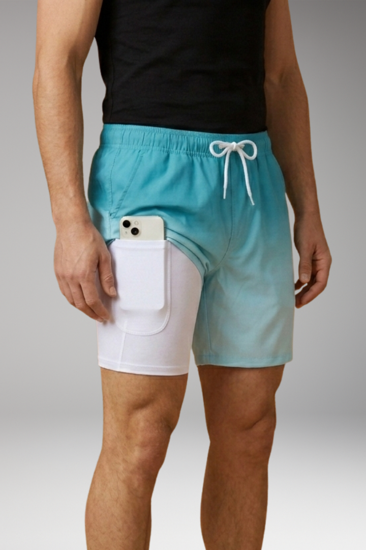 Men's Summer Shorts with Drawstring Waistband and Vibrant Printed Design