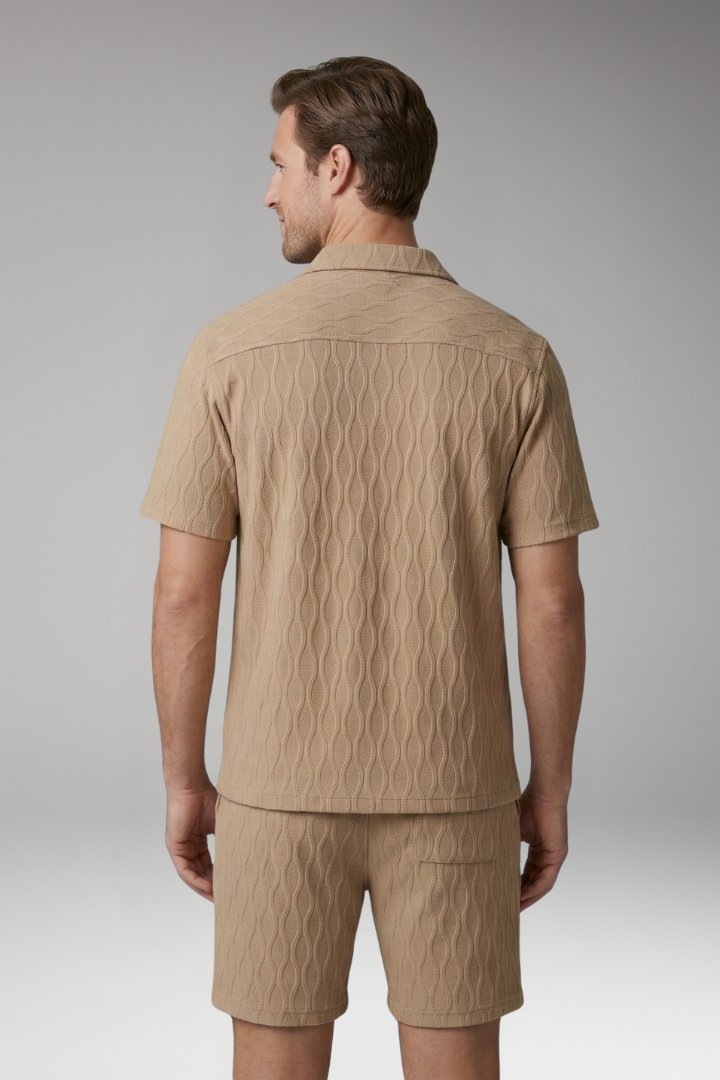 Men's Summer Two-Piece Set with Button-Up Shirt
