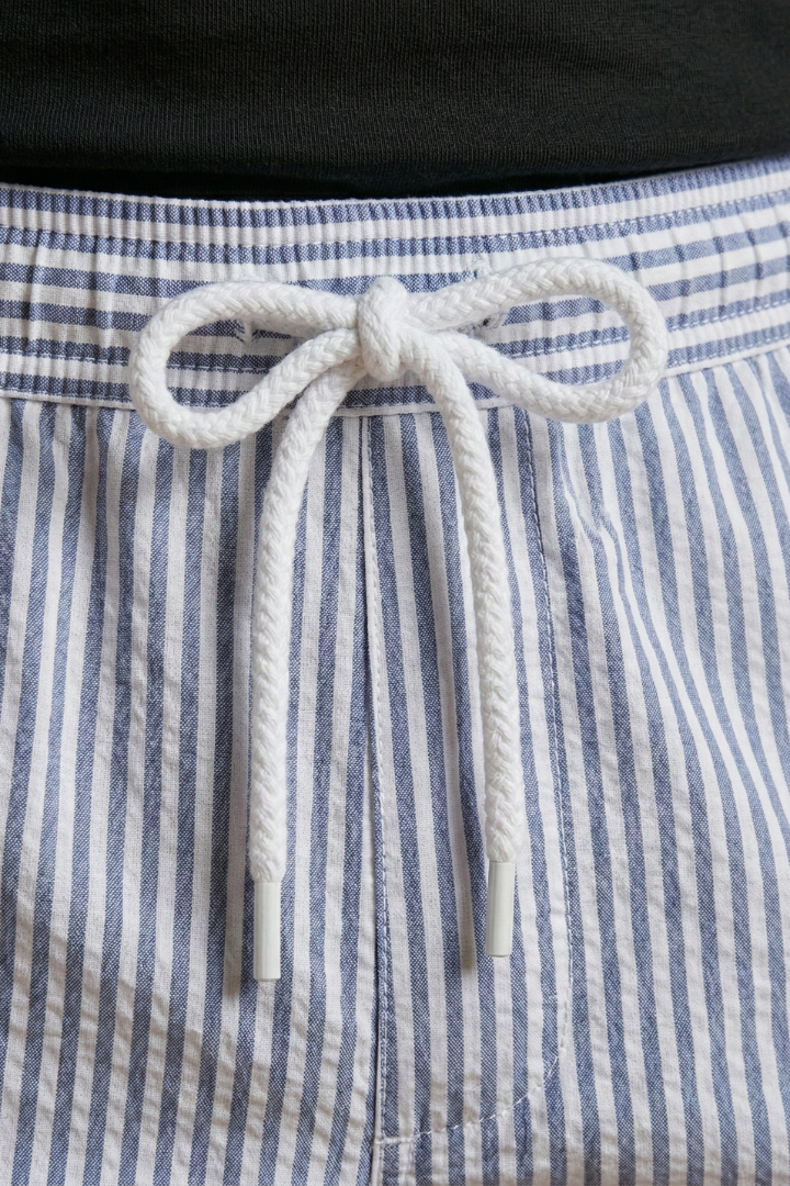 Men's Surf Shorts with Elastic Waistband and Striped Design