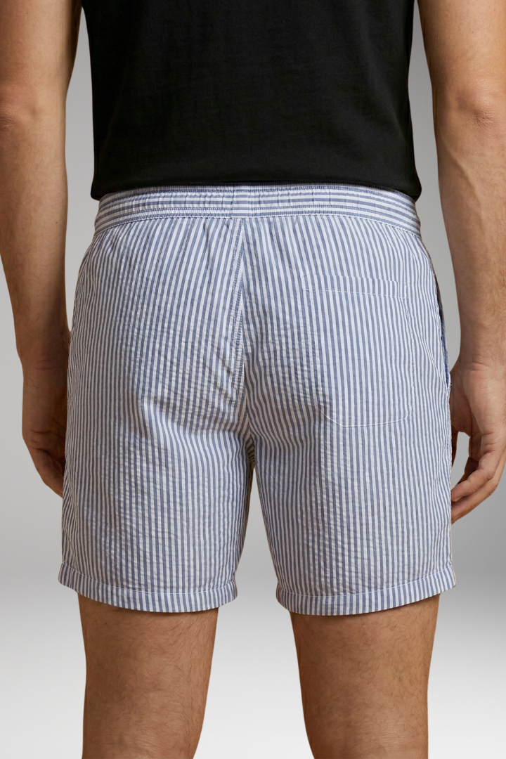 Men's Surf Shorts with Elastic Waistband and Striped Design
