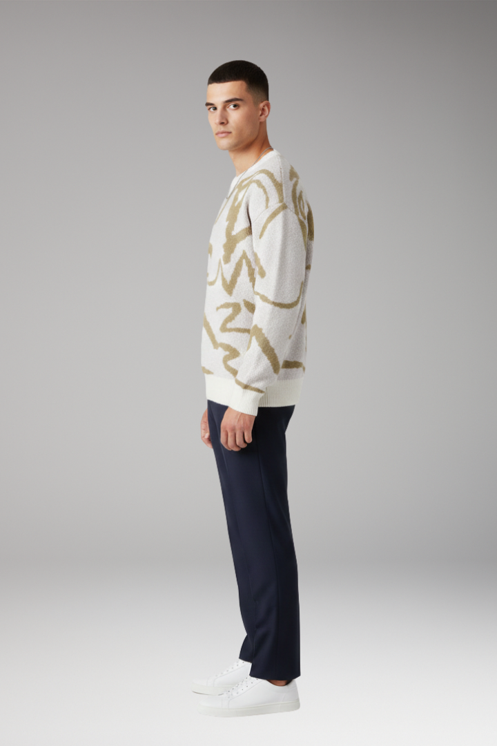 Men’s Sweater with Crew Neck and Long Sleeves