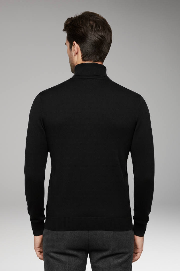 Men’s Sweater with Turtleneck and Long Sleeves