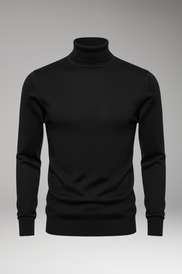 Men’s Sweater with Turtleneck and Long Sleeves