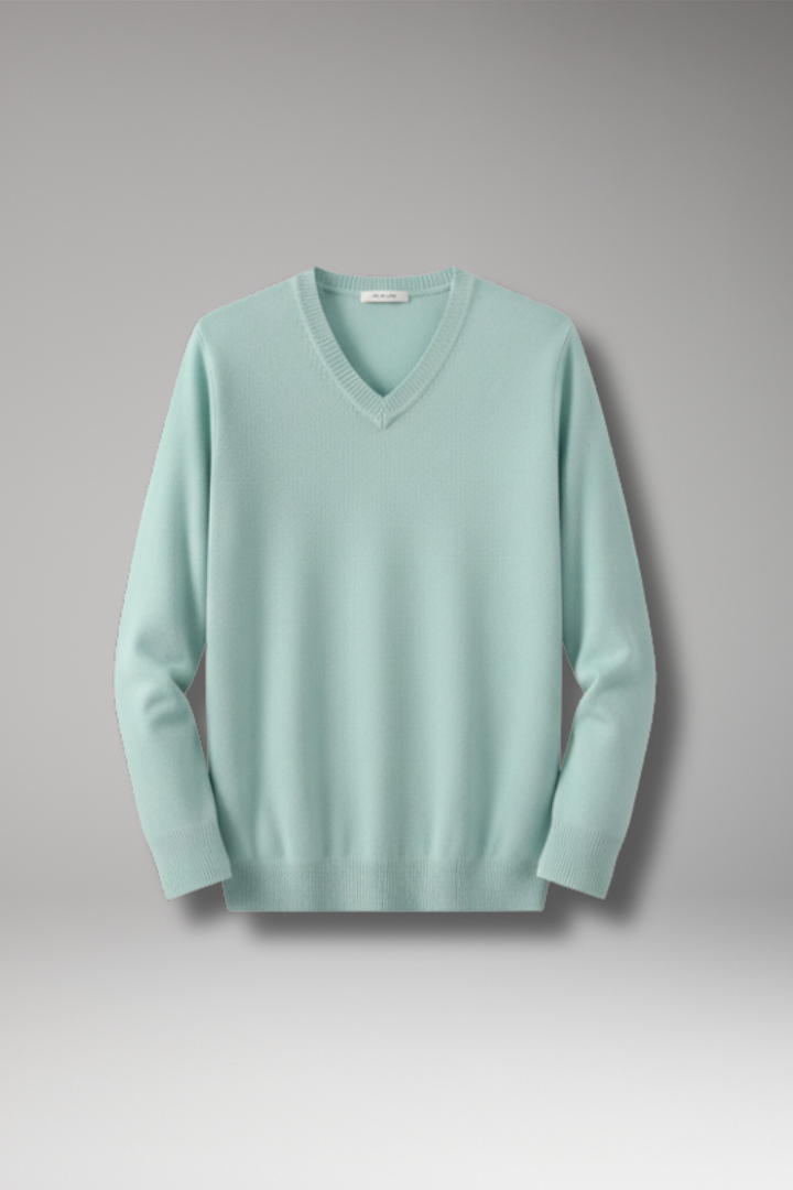 Men’s Sweater with V Neck and Loose Fit