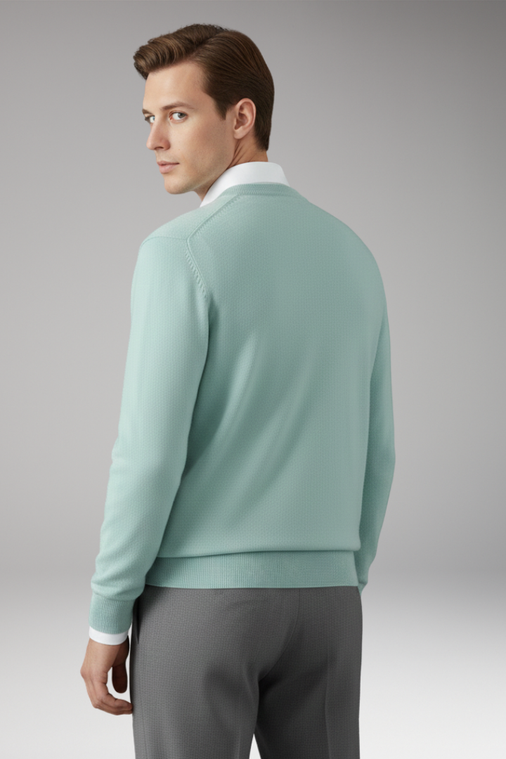 Men’s Sweater with V Neck and Loose Fit