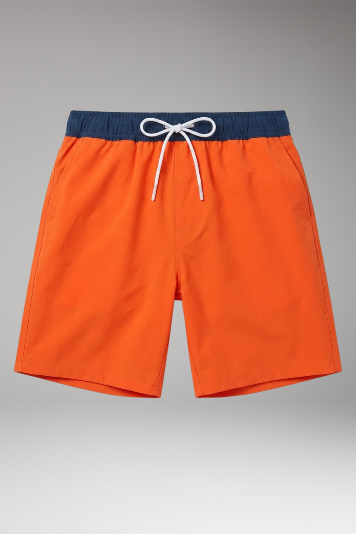 Men's Swim Shorts with Drawstring Waistband and Side Pockets