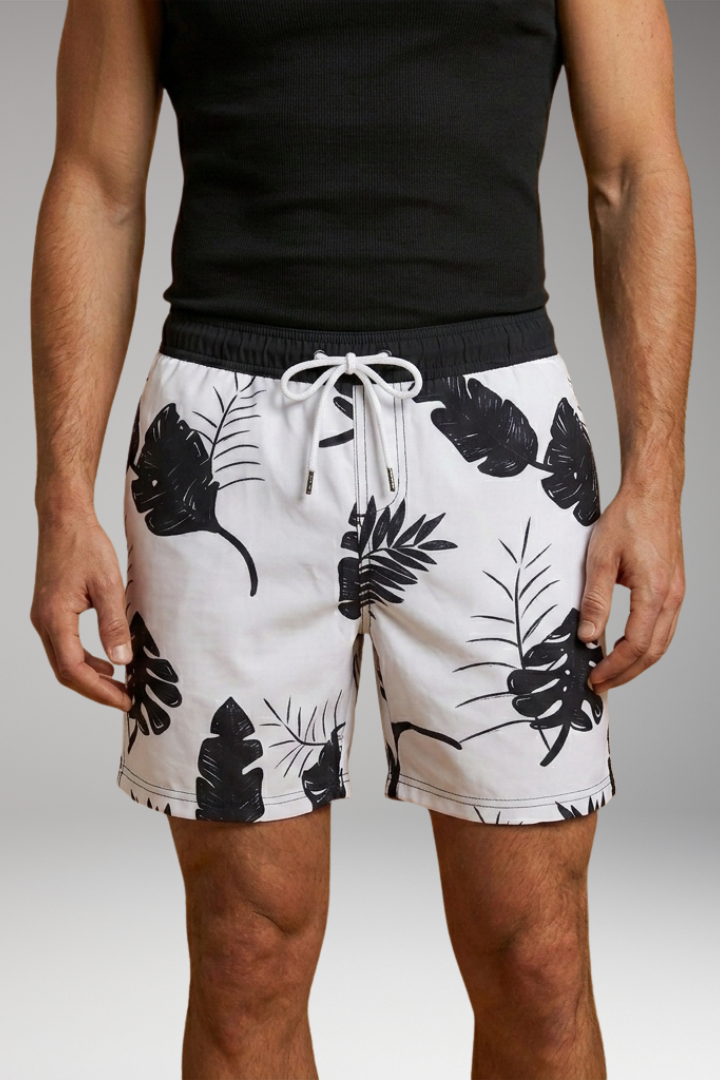 Men's Swim Shorts with Drawstring Waistband and Side Pockets