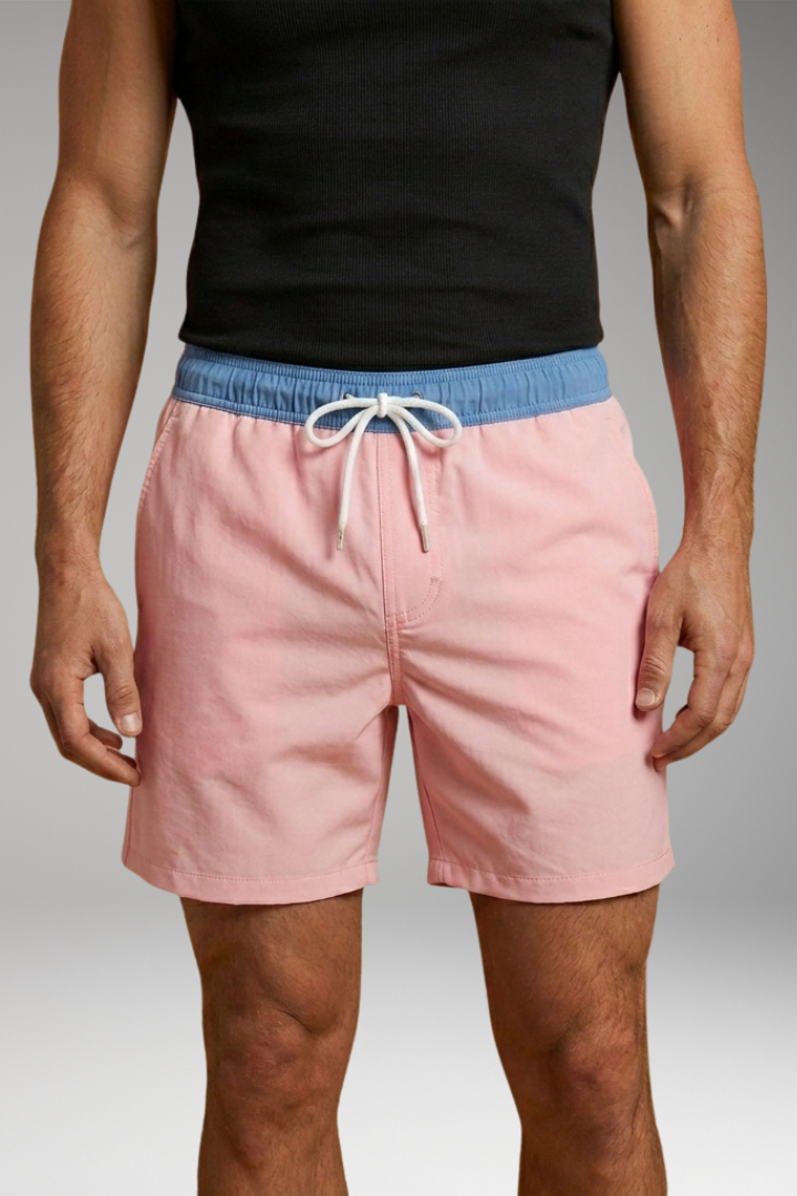 Men's Swim Shorts with Drawstring Waistband and Side Pockets