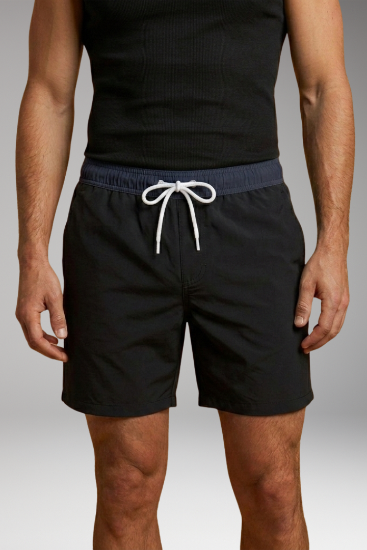 Men's Swim Shorts with Drawstring Waistband and Side Pockets