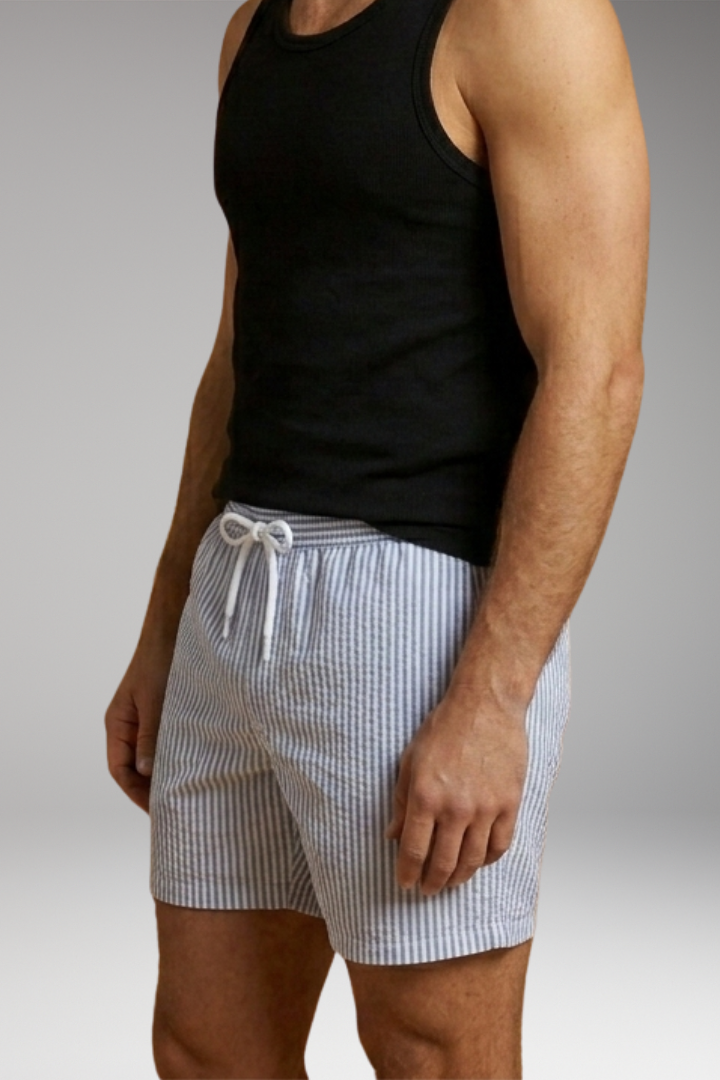 Men's Swim Shorts with Elastic Waistband and Drawstring