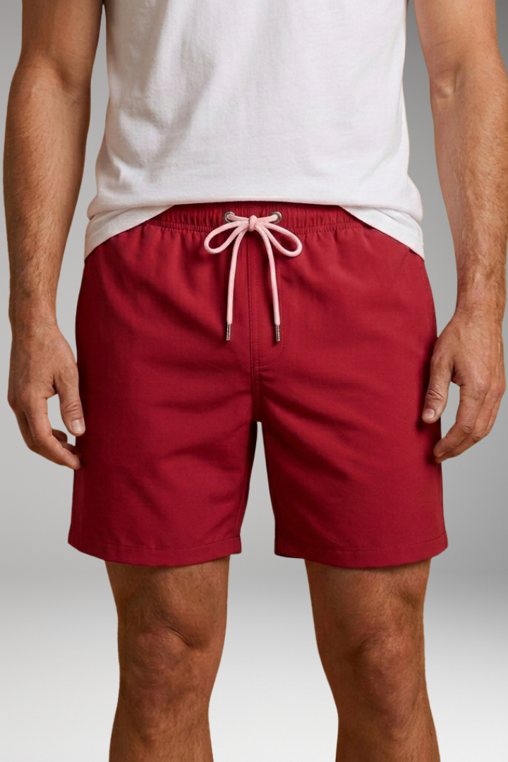 Men's Swim Shorts with Elastic Waistband and Side Pockets