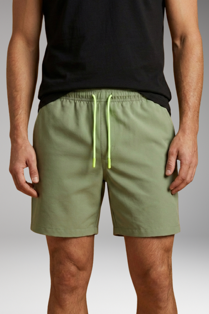 Men's Swim Shorts with Elastic Waistband and Side Pockets