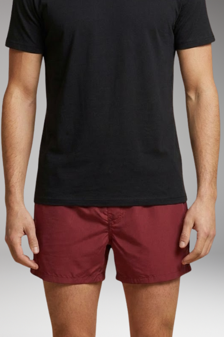 Men's Swim Shorts with Elastic Waistband and Zipper Pockets
