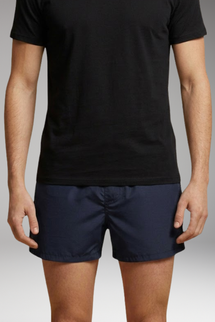 Men's Swim Shorts with Elastic Waistband and Zipper Pockets