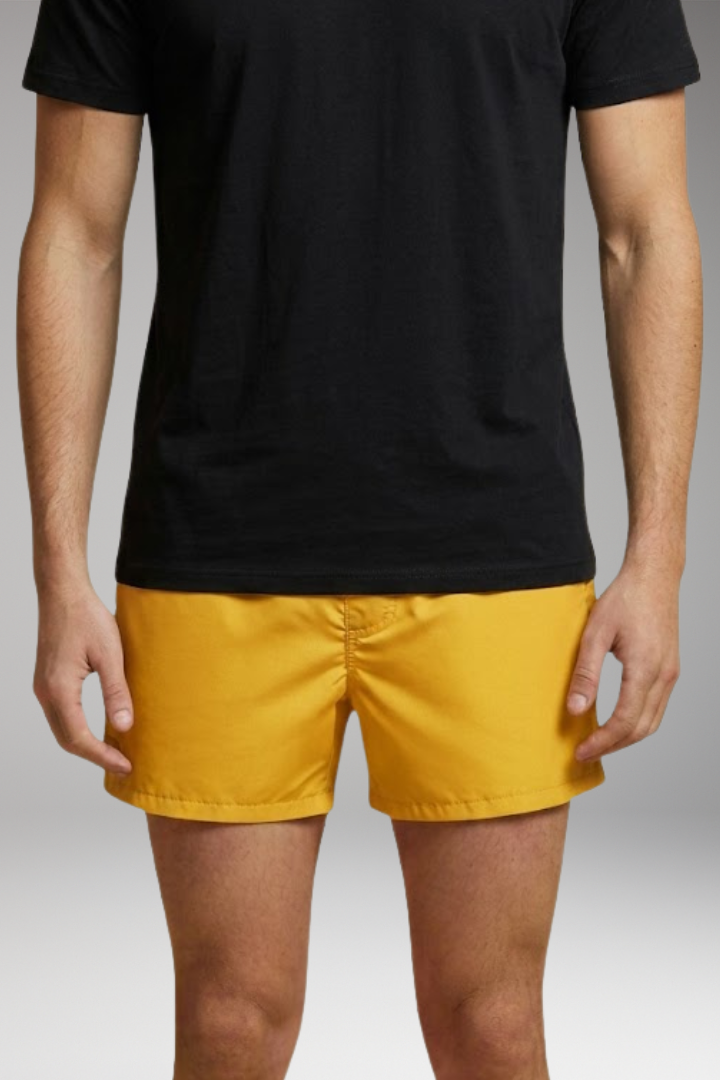 Men's Swim Shorts with Elastic Waistband and Zipper Pockets