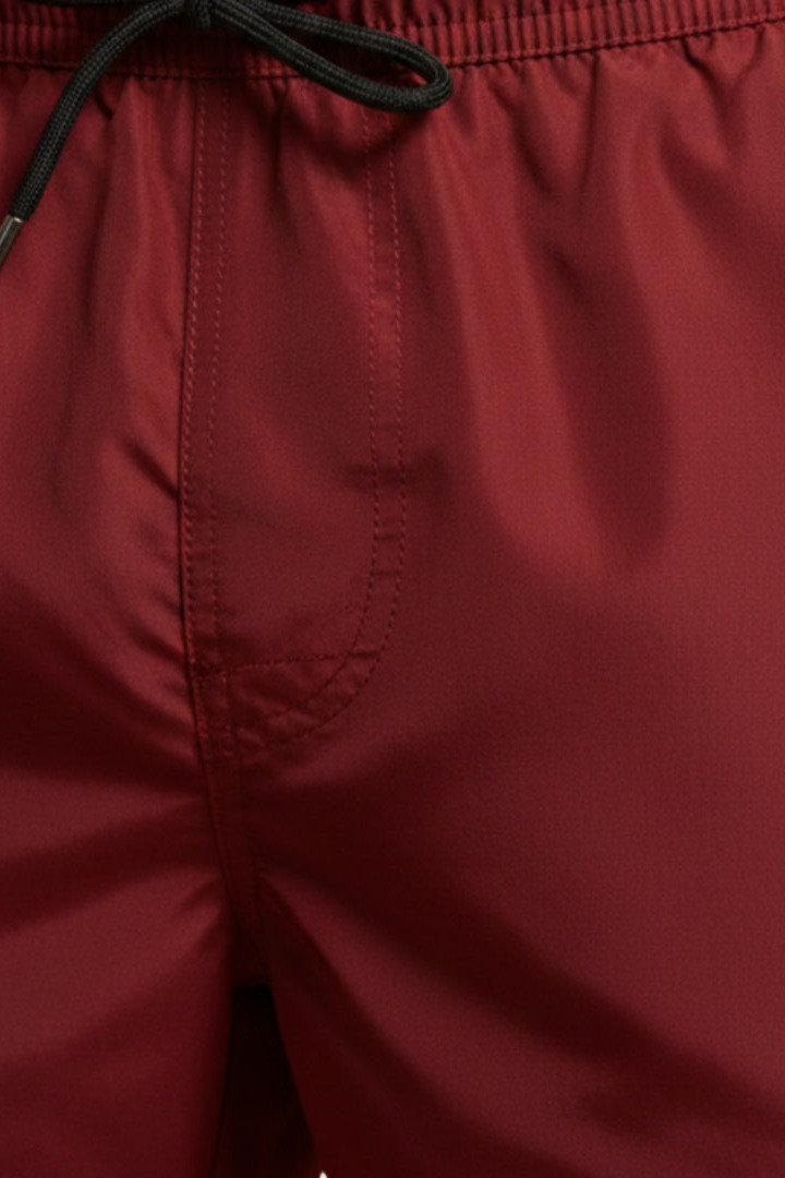 Men's Swim Shorts with Elastic Waistband and Zipper Pockets
