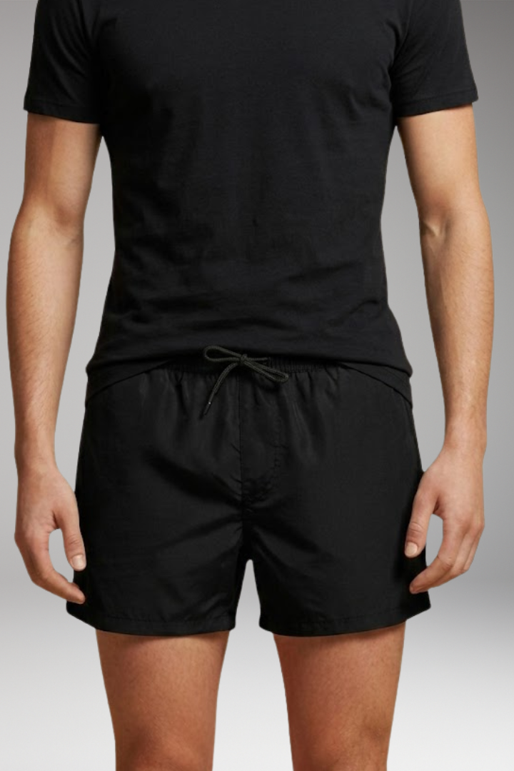 Men's Swim Shorts with Elastic Waistband and Zipper Pockets